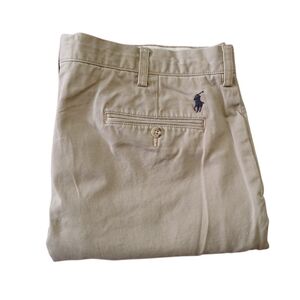VTG Polo Ralph Lauren Pants Mens 38x34 Khaki Chino Preston Straight Fit 90s